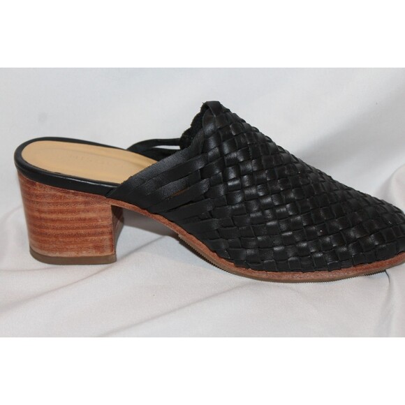 NEW Nisolo Women's Go To Woven Heeled Slip-On Mules Black Leather sz 7.5 - Picture 7 of 8
